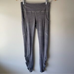 Lululemon Speed Tight Ruched Legging Pant Pockets Heathered Grey Size 4